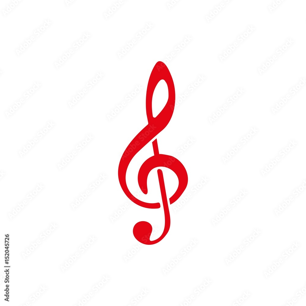 clef treble icon vector illustration. Flat design style clef treble icon vector illustration. Flat design style