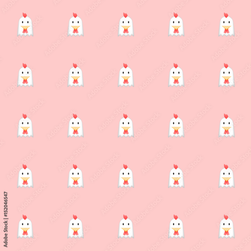 cutie chickens with pink background. tile background. vector. illustration. basic Red Green Blue. graphic design. 