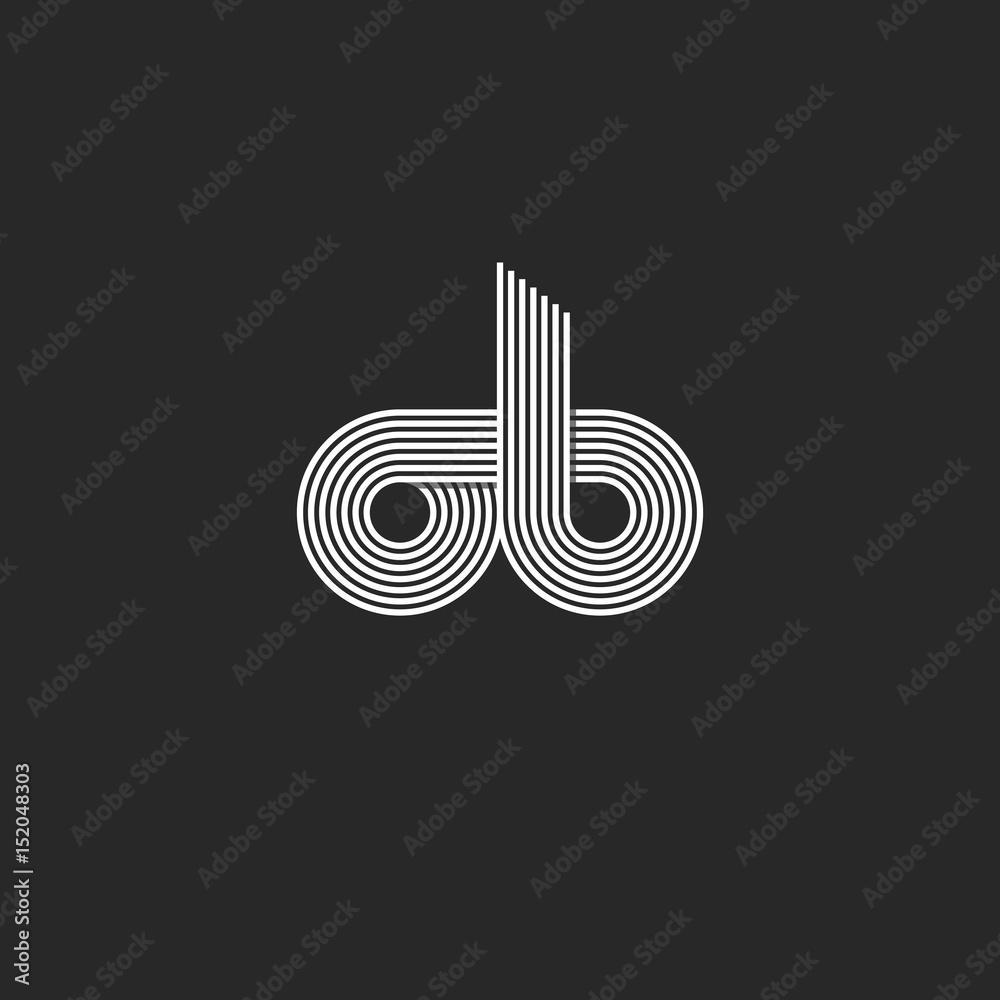 Combination letters ob logo monogram for business card emblem template thin  lines style , linked two letters o and b typography design element mockup  Stock Vector | Adobe Stock
