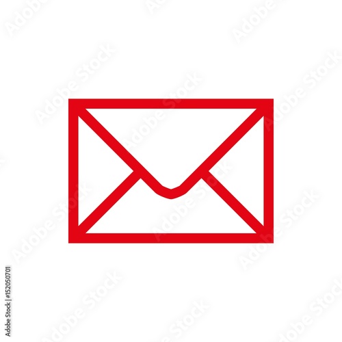 Envelope mail icon, vector illustration. Flat design style