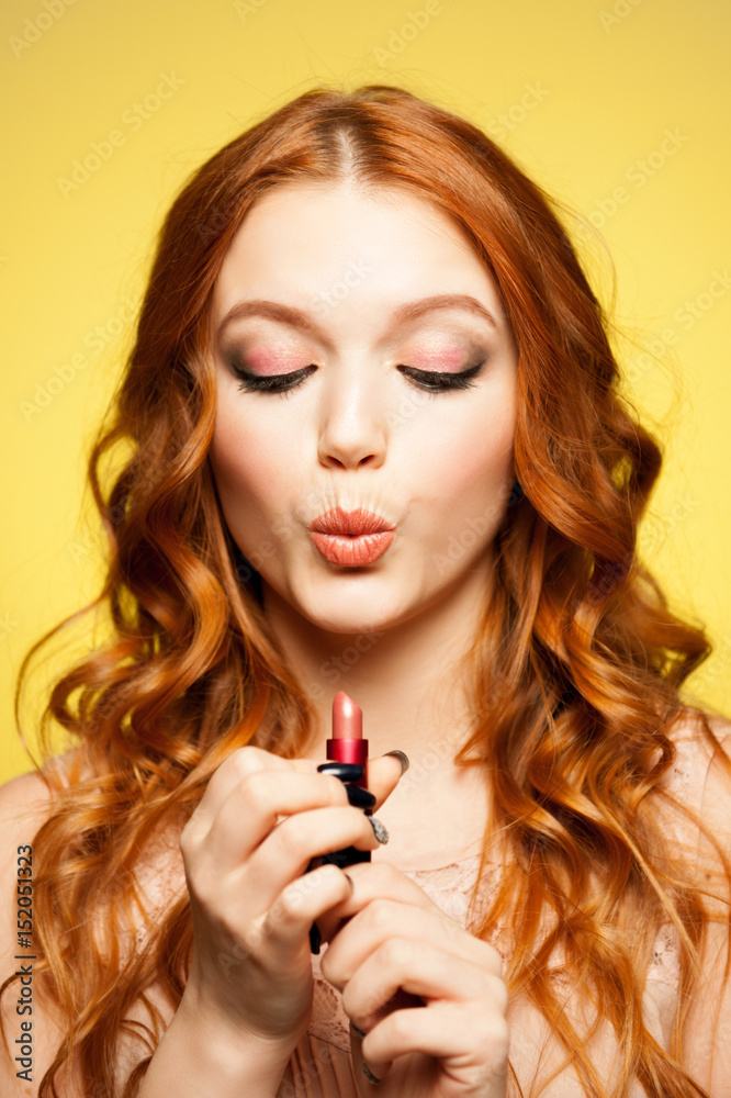 Fototapeta premium Beautiful woman rouges