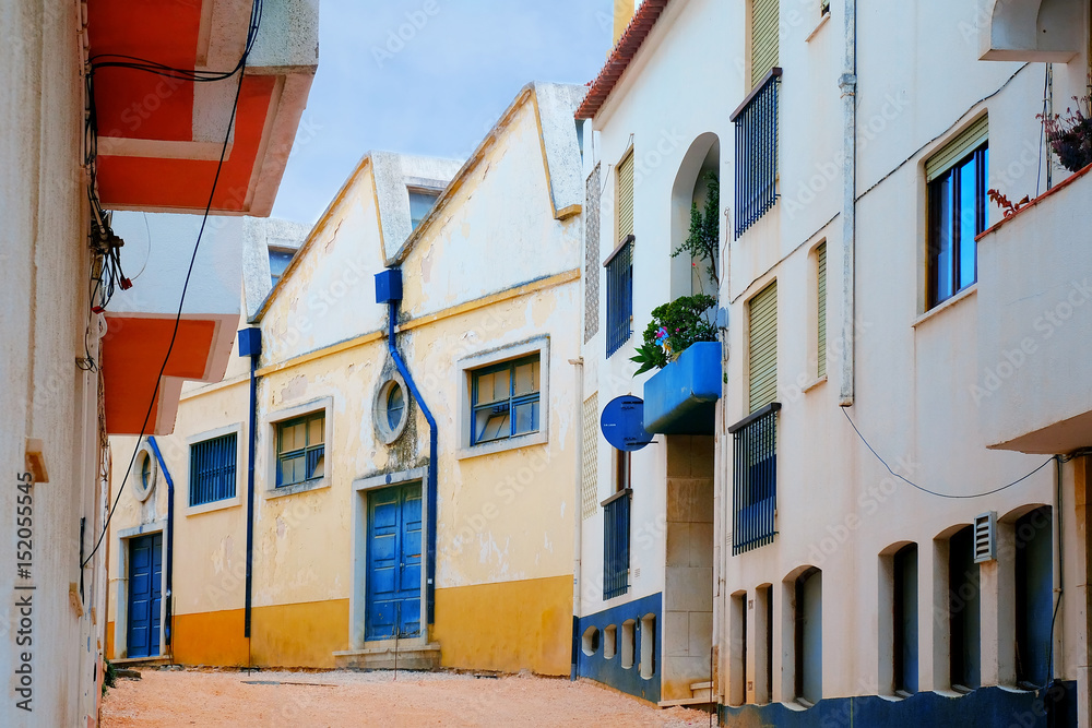 Fototapeta premium old colorful european city street