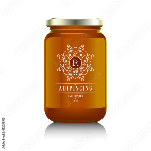 Glass jar with  jam
