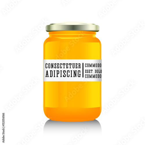 Glass jar with  jam