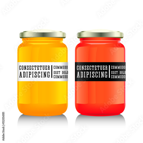 Glass jar with  jam