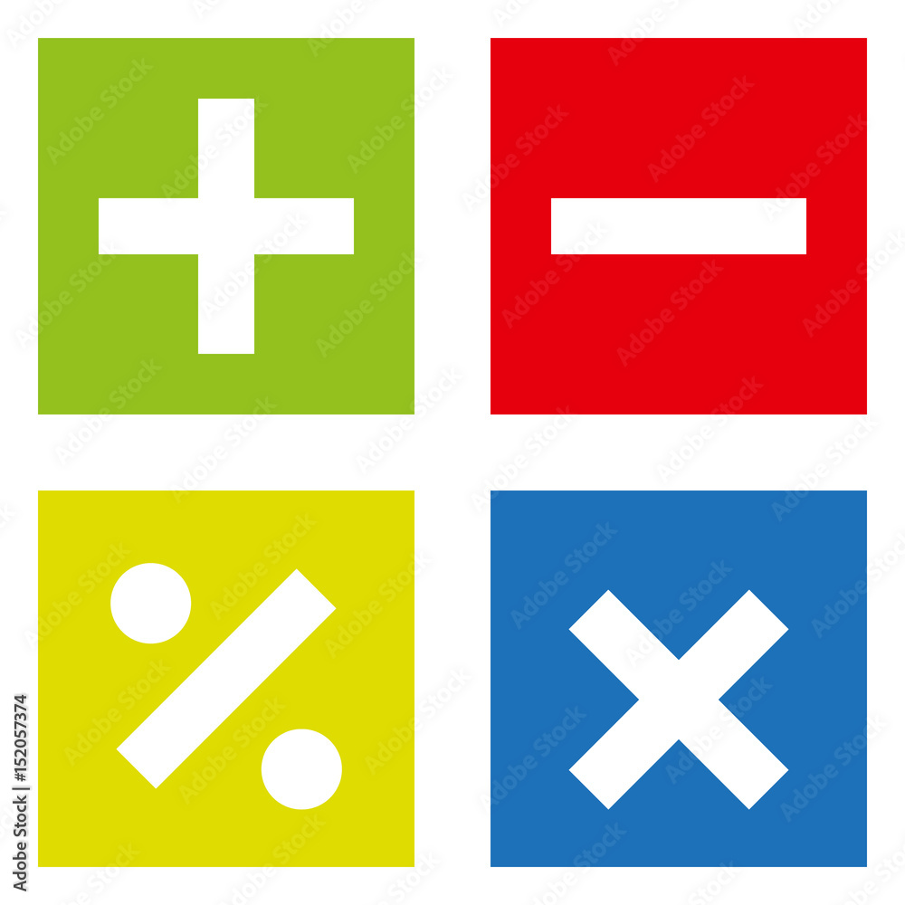 Obraz premium Basic Mathematical symbols on white background
