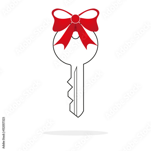 Car key prize icon in flat color style. Business automotive gift present love giving birthday