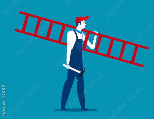 Construction workers. Concept business career illustration.