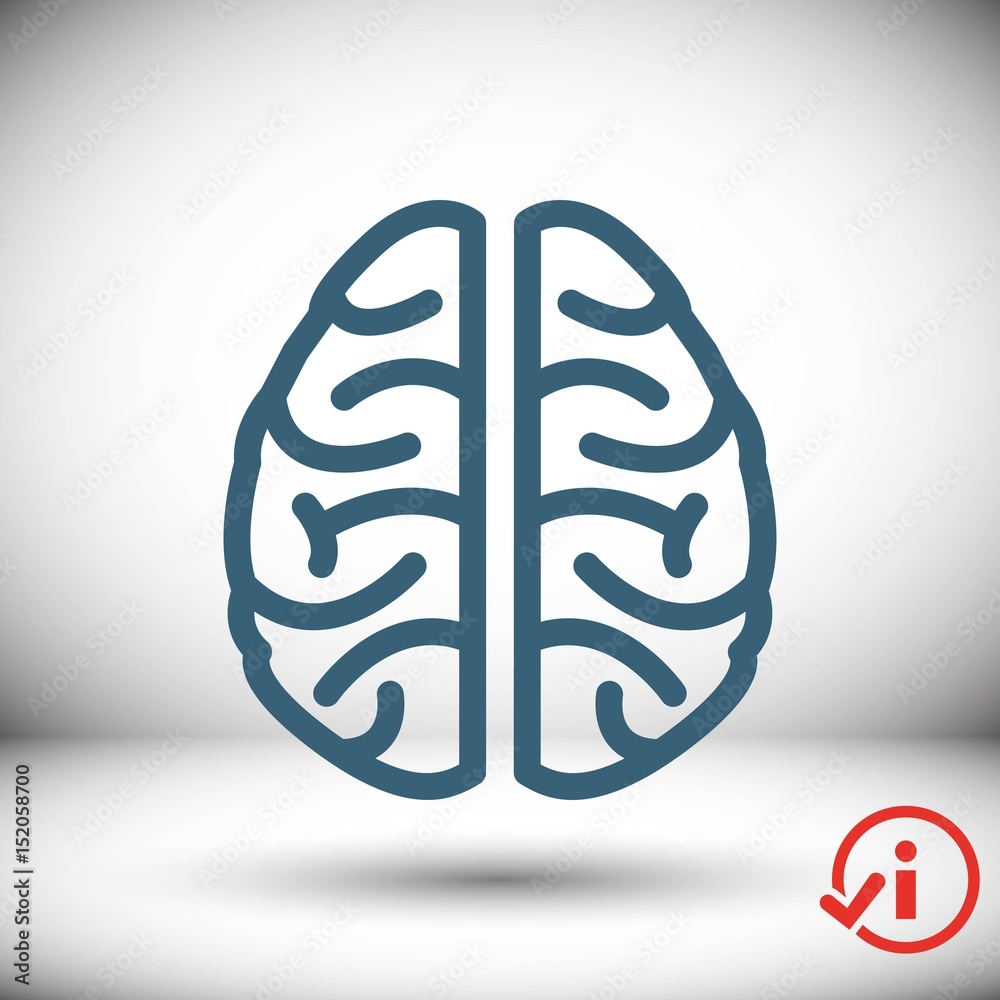 brain icon stock vector illustration flat design