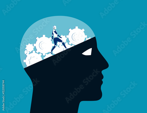 Make and Repair. Technology Make or repairing brain. Concept automation illustration.