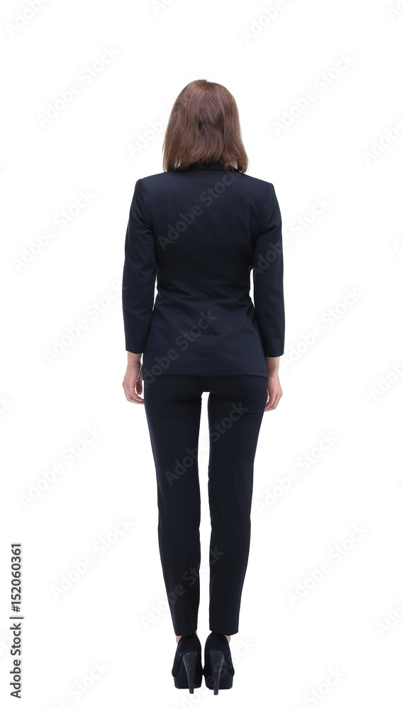 Full-length back side of businesswoman, isolated on white. Full-length back side of businesswoman, isolated on white.