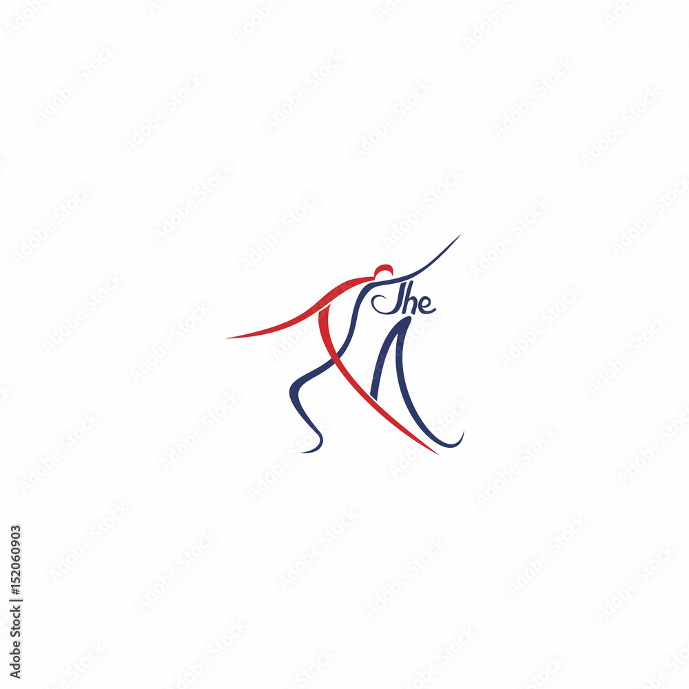 Fototapeta premium M Letter Dance Logo