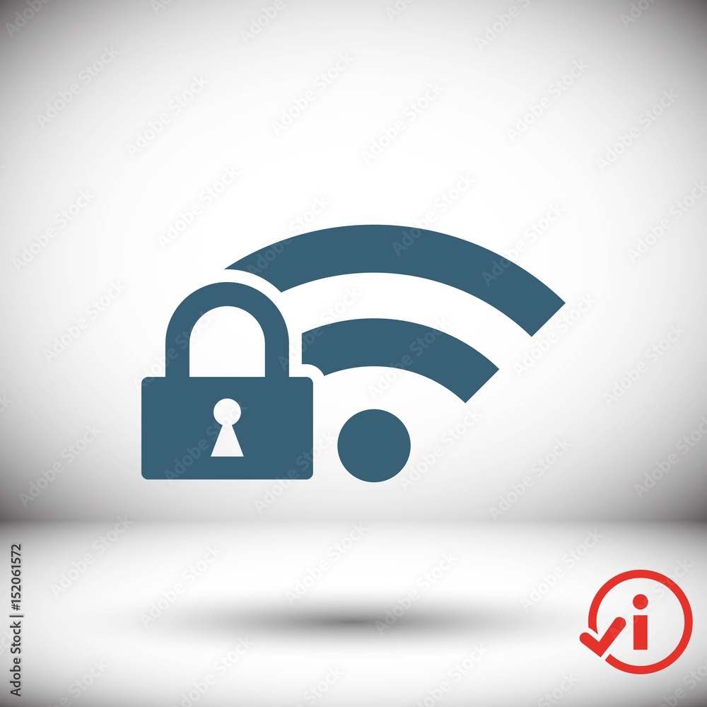 lock wifi icon stock vector illustration flat design lock wifi icon stock vector illustration flat design