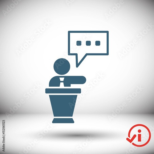 lectern with microphone icon stock vector illustration flat design