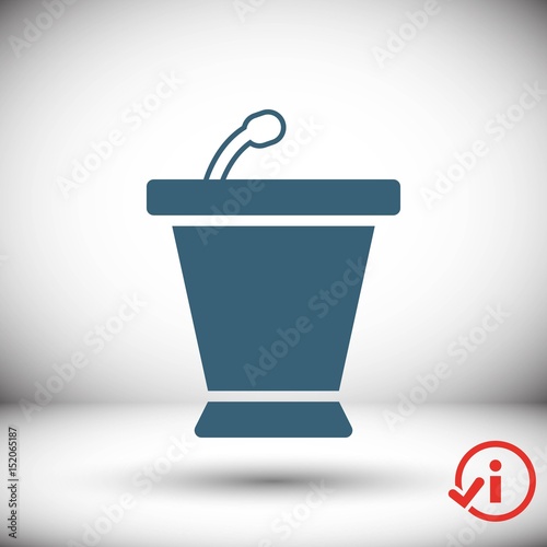 lectern with microphone icon stock vector illustration flat design