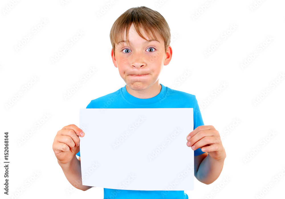 Kid with Blank Paper