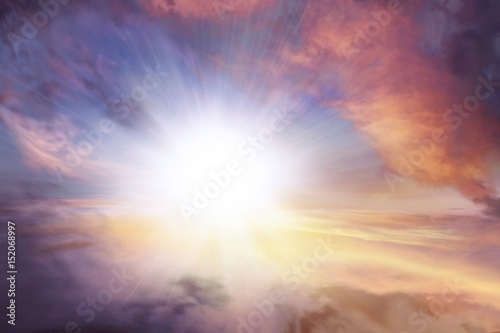 Sunset sky . Sunset or sunrise with clouds, light rays and other atmospheric effect . background sky at sunset and dawn