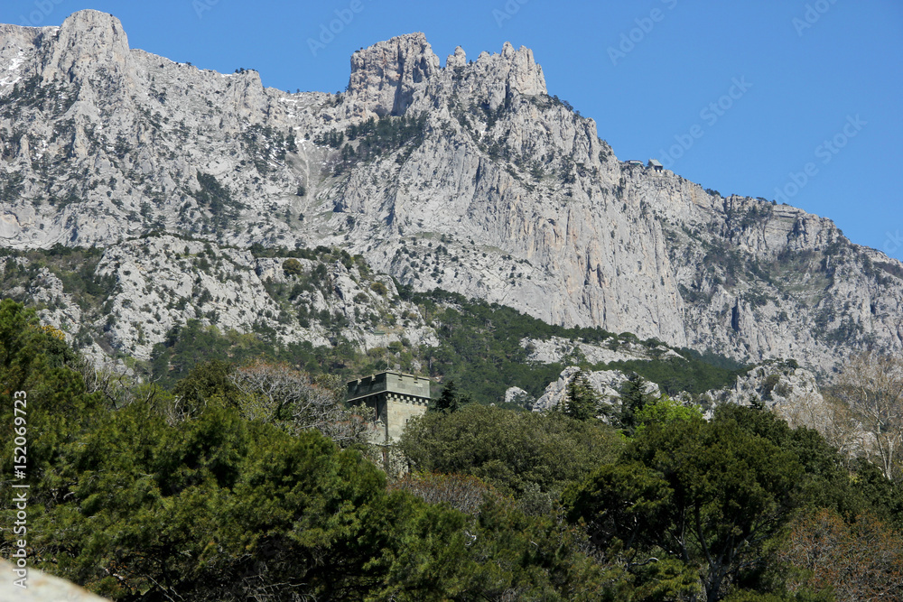 mountain landscape on background of sky