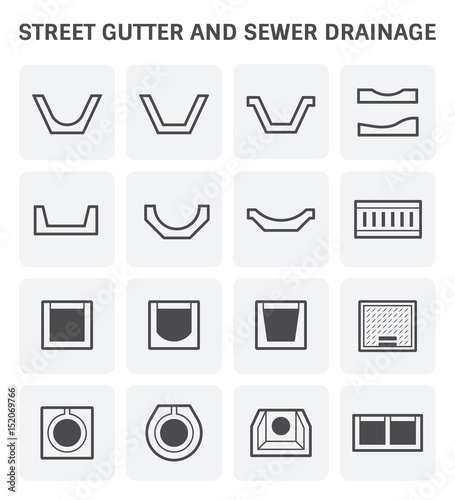 Wallpaper Mural Vector icon of street gutter or road gutter and sewer drainage. Torontodigital.ca