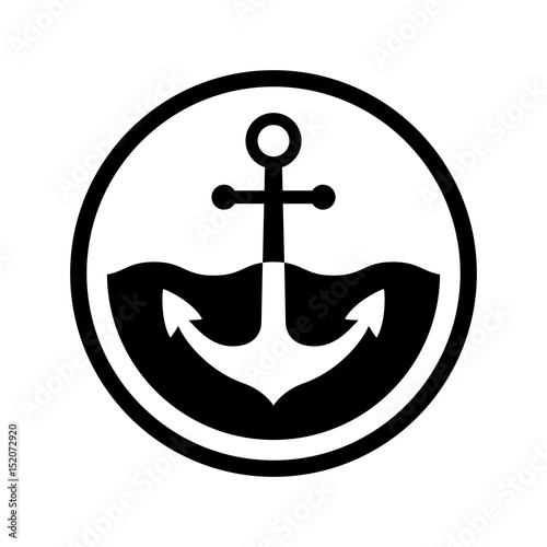 Black anchor vector icon