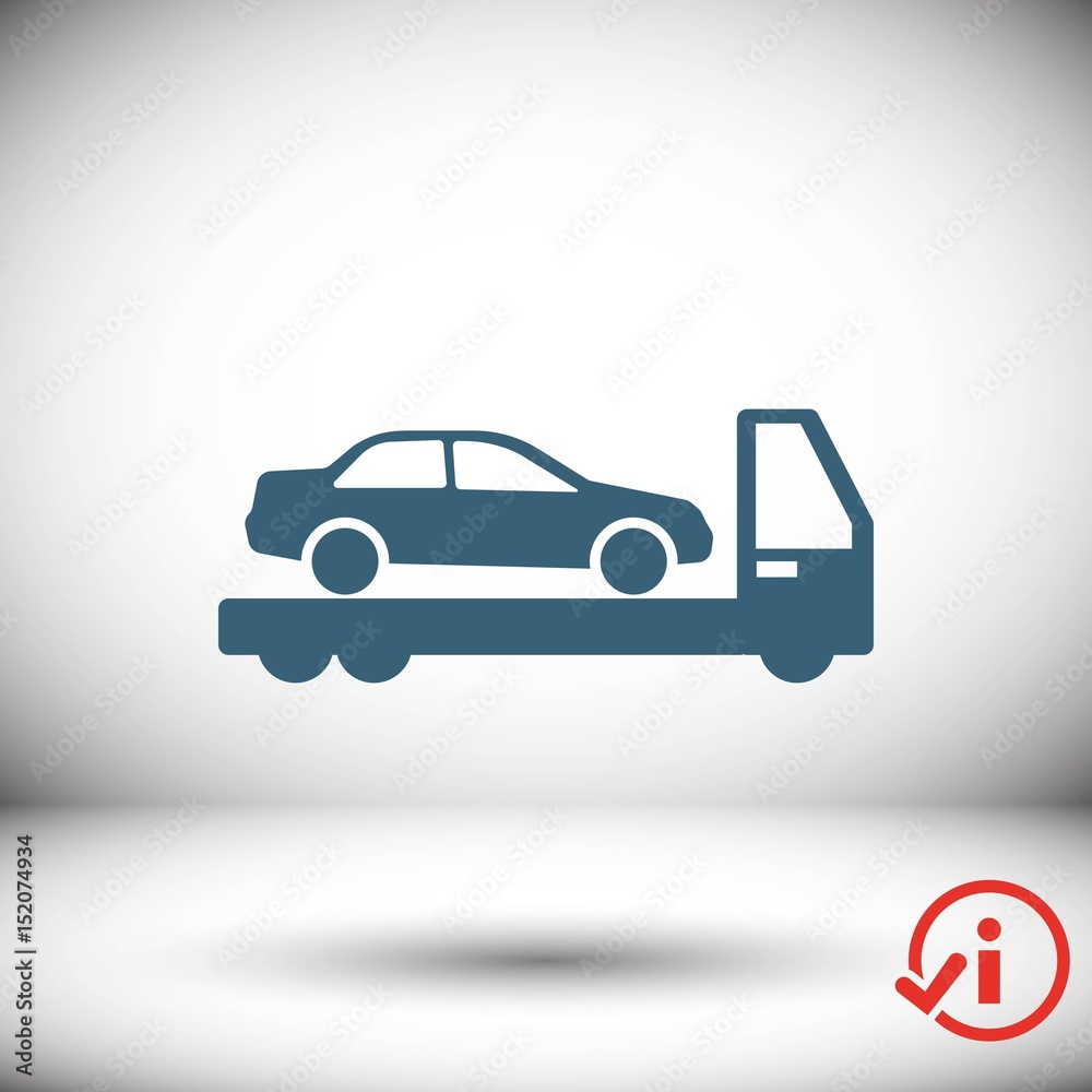 tow truck icon stock vector illustration flat design