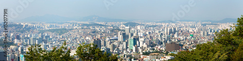 Panorama of Seoul city from the height of Mount Namsan