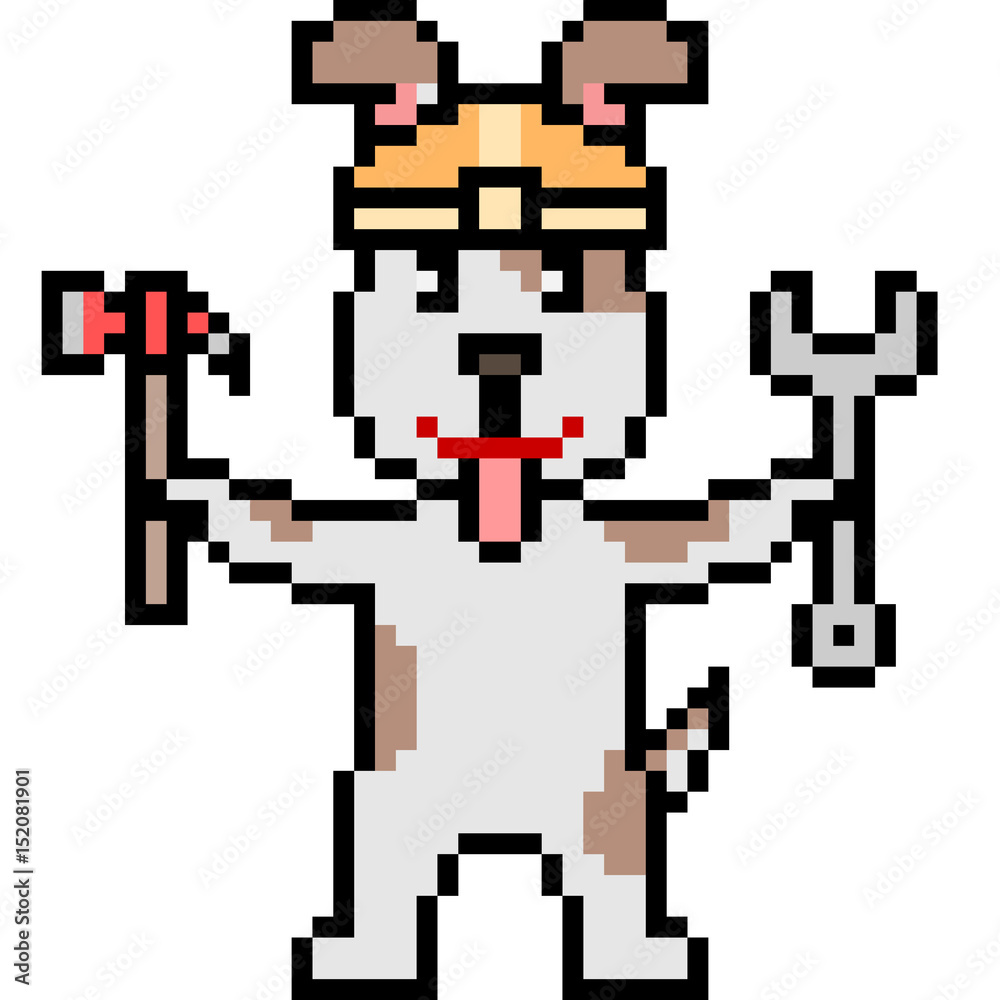 Fototapeta premium vector pixel art mechanic