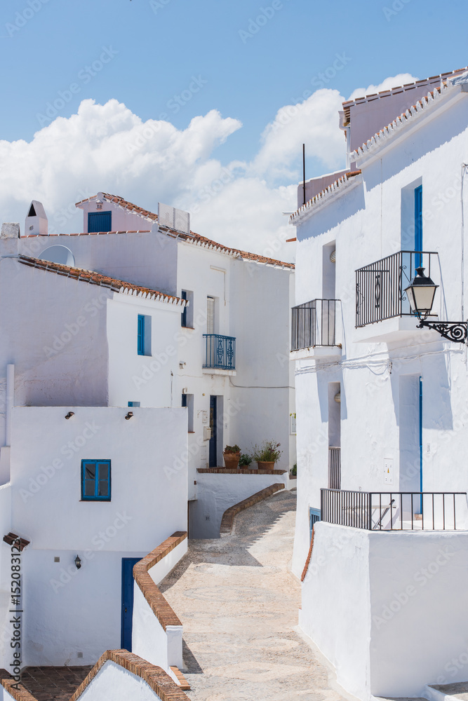 White facades in Frigiliana village, Andalusia,Spain