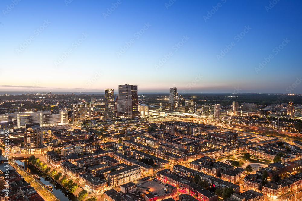 The Hague panorama at twilight