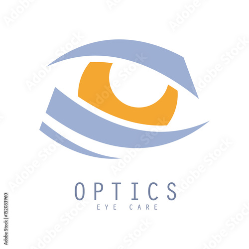 Optics eye care logo hand drawn illustration