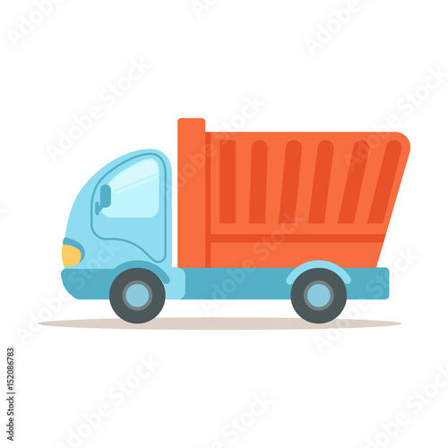 Dump truck, construction machinery equipment colorful cartoon vector Illustration