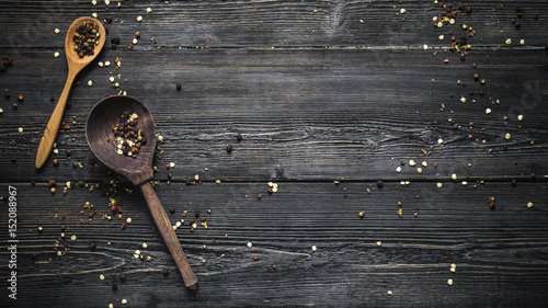 cutting Board spoon and seasoning photo