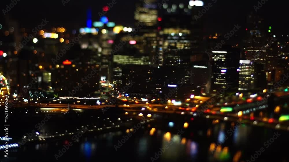 night scenes around city of pittsburgh pennsylvania