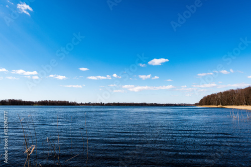 colorful clouds over the lake