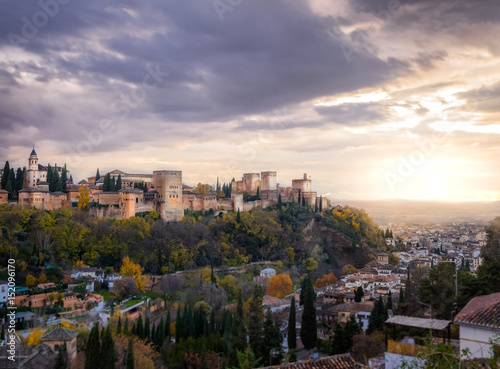 Alhambra sunset view, Spain.