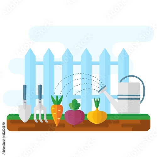 bed with vegetables