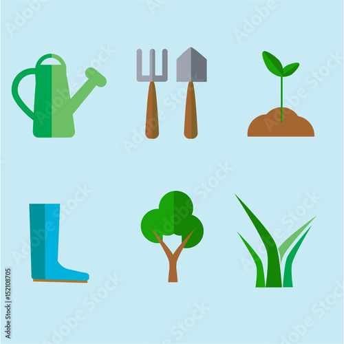 spring flat design set