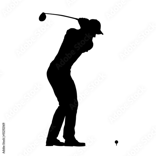 Golf player vector isolated silhouette