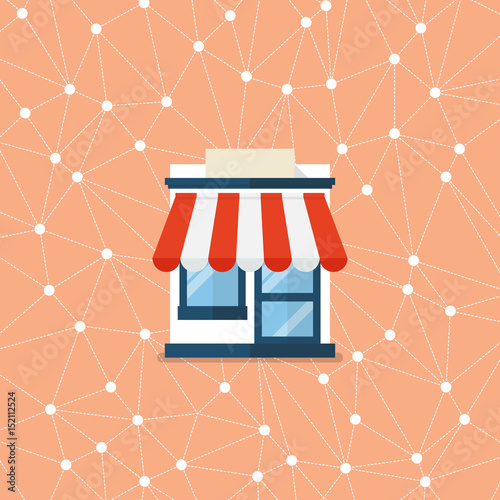 Shop store with network background