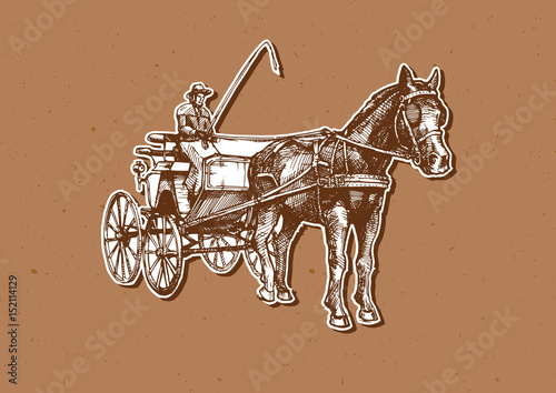 Vector illustration of open carriage