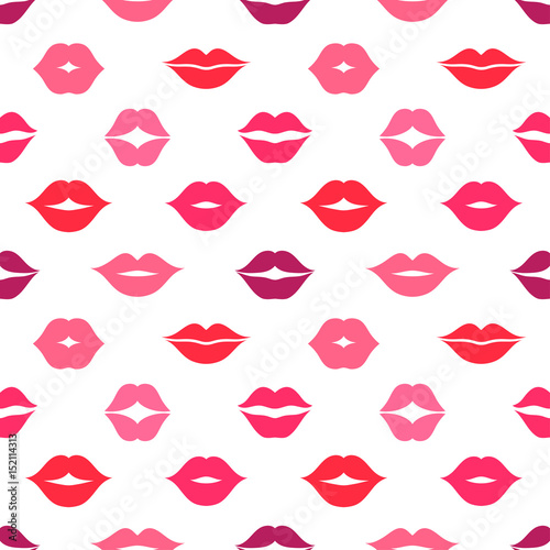 seamless pattern with red and pink lips