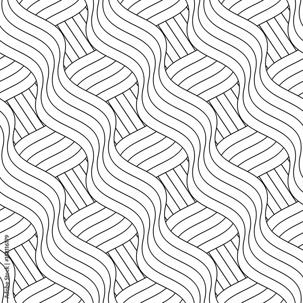 Vector seamless pattern. Modern stylish texture. Monochrome geometric pattern. Mesh with thin interlacing threads.
