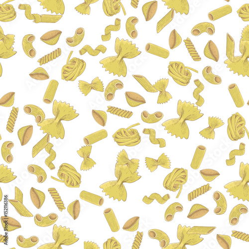 Pasta collection. Colored hand drawn sketch