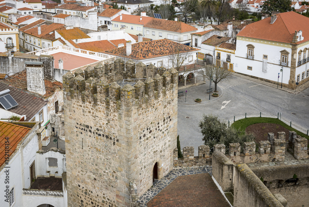 a view over Alter do Chão town and the Castle, District of Portalegre, Portugal