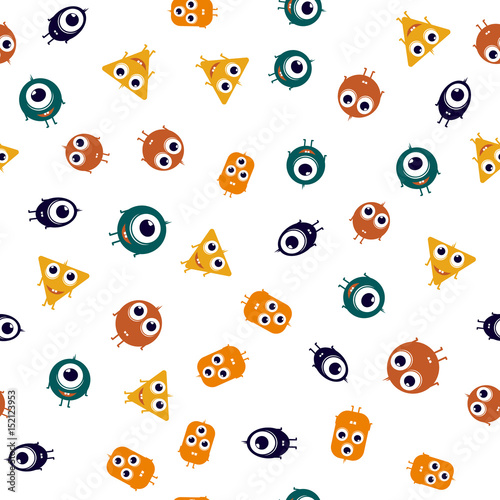 Cute monsters seamless pattern. cool print vector illustration