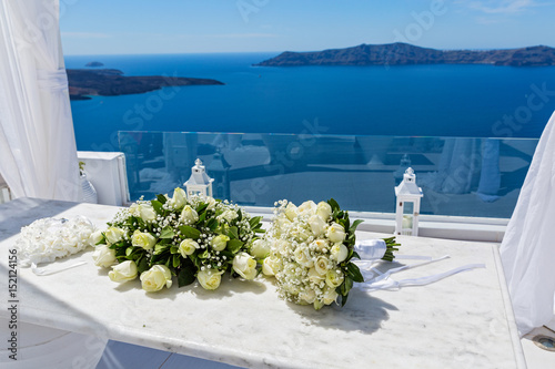 Fototapeta Naklejka Na Ścianę i Meble -  Wedding decorations, Santorini