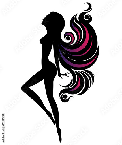 shape of beautiful woman icon cosmetic and spa, logo women on white background, vector