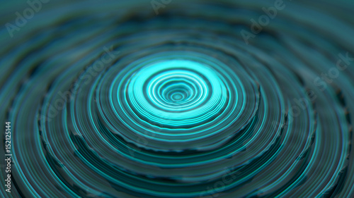 Abstract illustration with discs, 3D rendering, stretched pixels texture