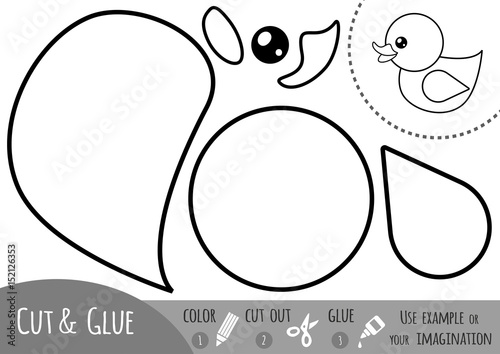 Education paper game for children, Duck
