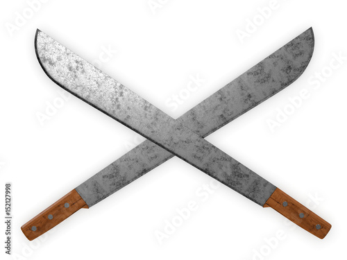 double machete 3d rendering photo